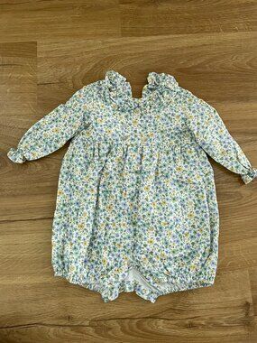 La Coqueta Ruffle Long Sleeved Floral Romper, 18 months